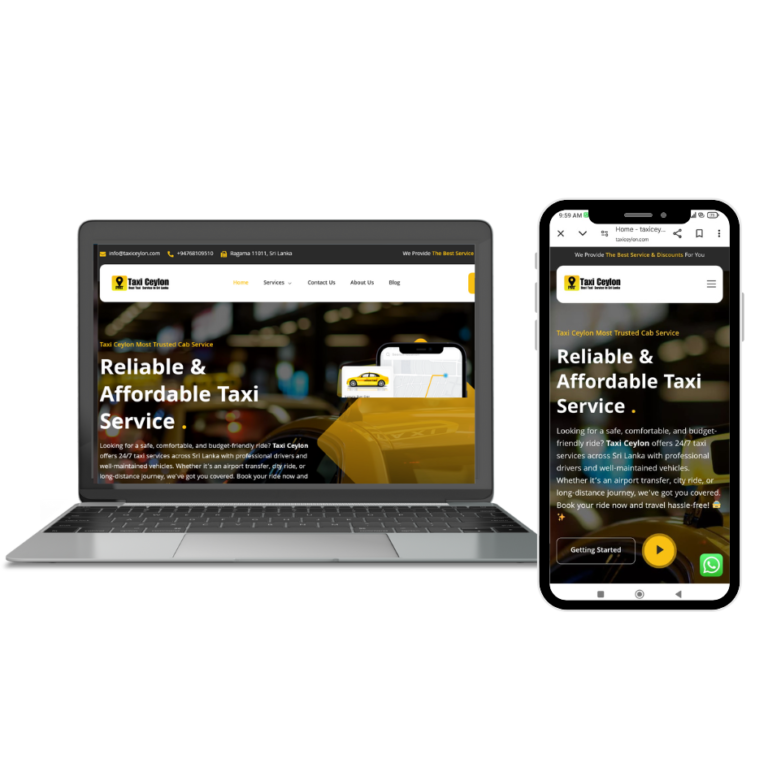 Taxi service website design in Sri Lanka